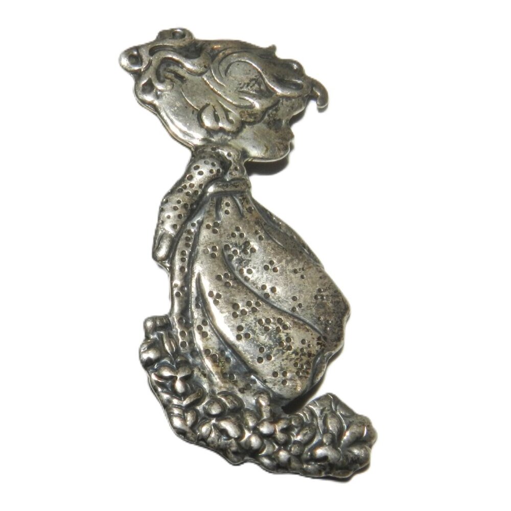 Vintage Mexico  Sterling Silver 925 Precious Moments Girl Brooch Pin